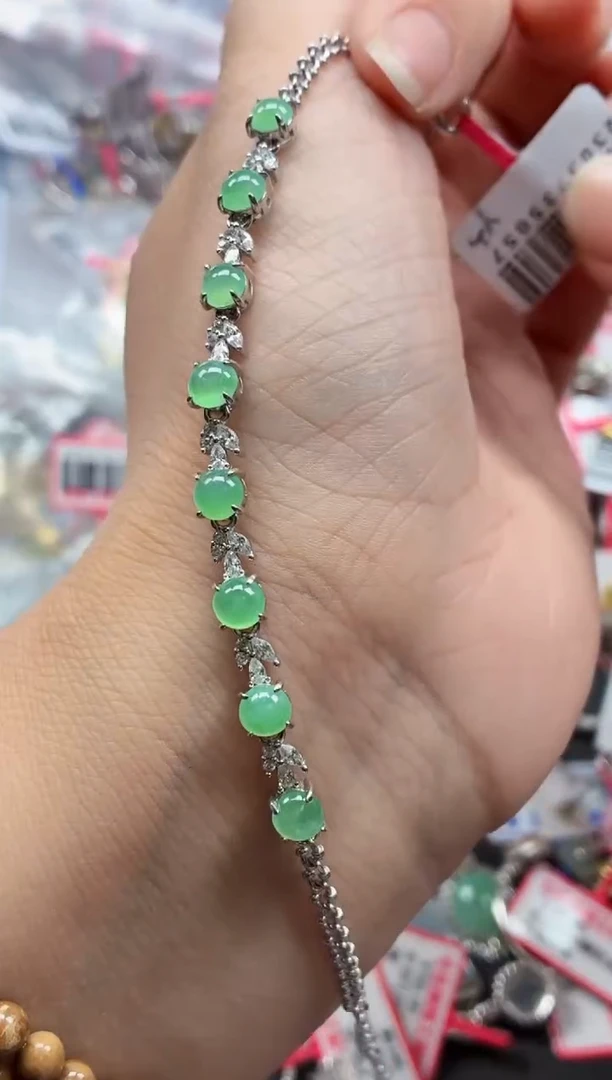 银S925镶嵌戒指翡翠天然A货缅甸翡翠