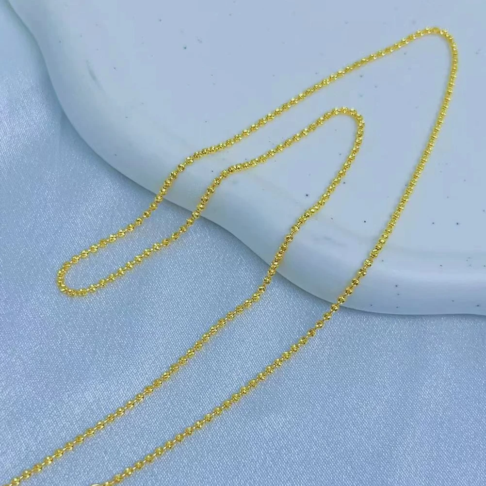 【新美源】 足金999 5G工艺 钻s石项链实心爆闪颈链(小号）