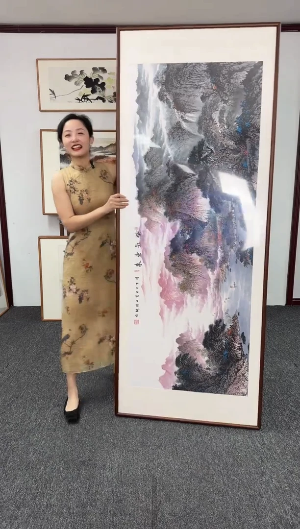 国画紫气东来 210*80 刘佳林