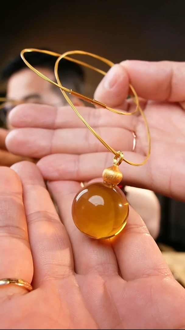 裸石琥珀未镶嵌22+蓝珀单株吊坠项链