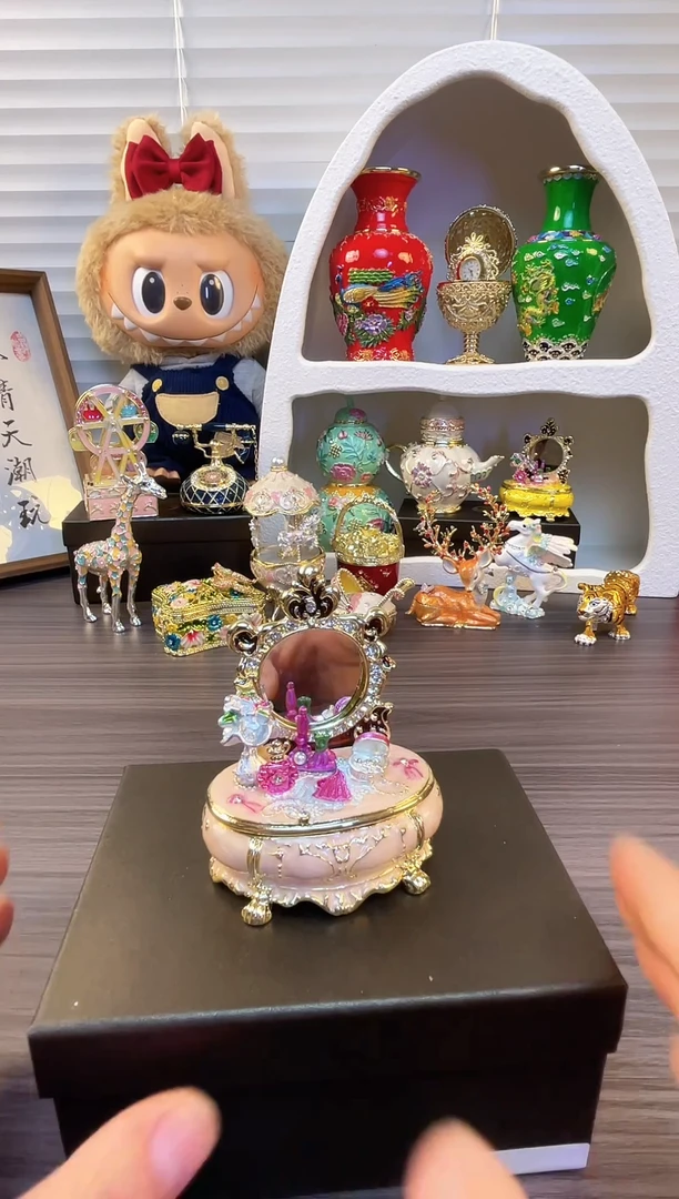 七宝烧珐琅彩首饰盒 摆件 送人送礼个人收藏  梳妆台