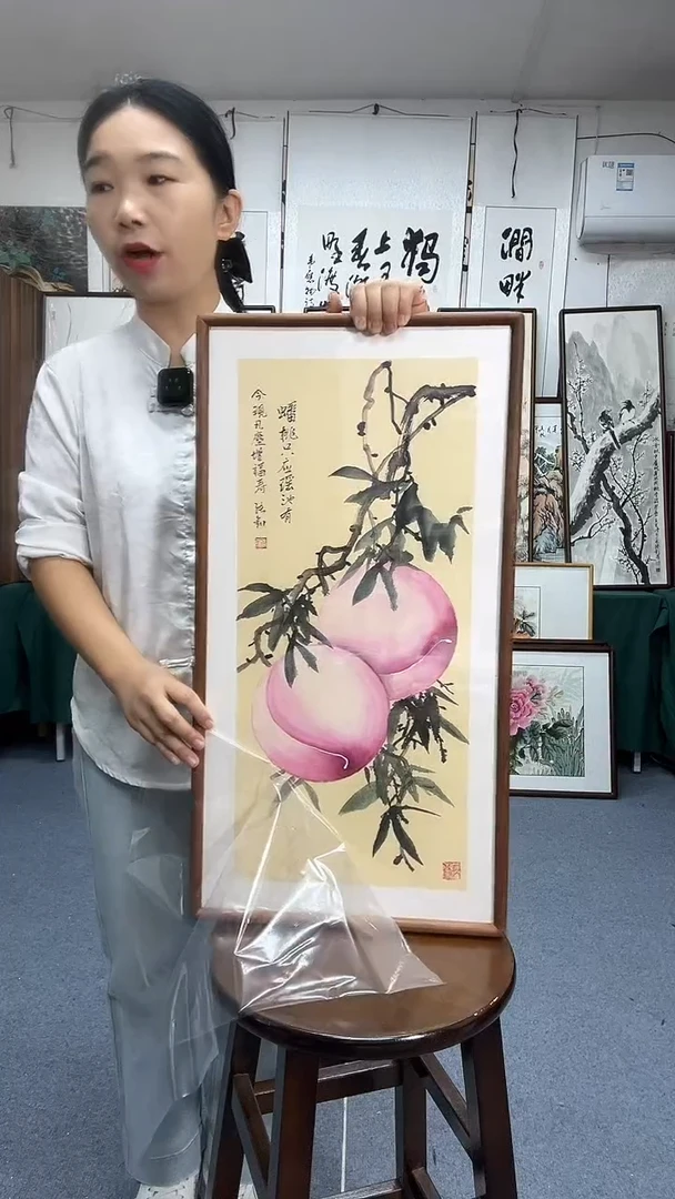 国画35*68实木画框京东包邮手绘
