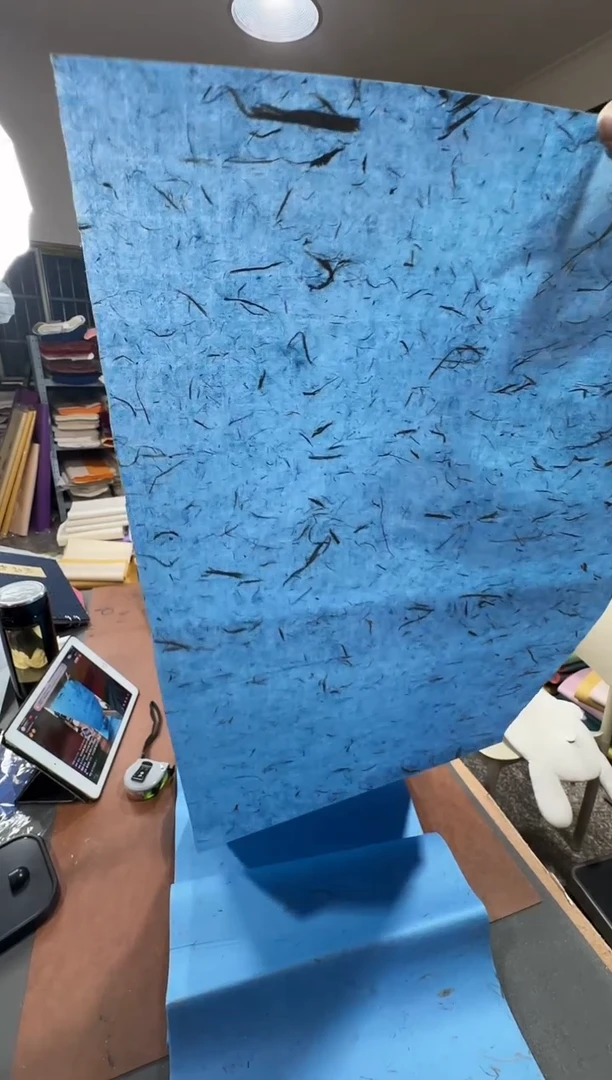 34*138 湖蓝色檀皮纤维50张