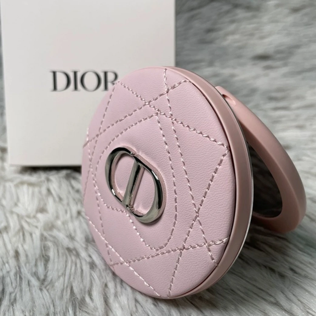 迪奥恒久皮革镜子纯镜子全新有盒 美妆工具【A410】