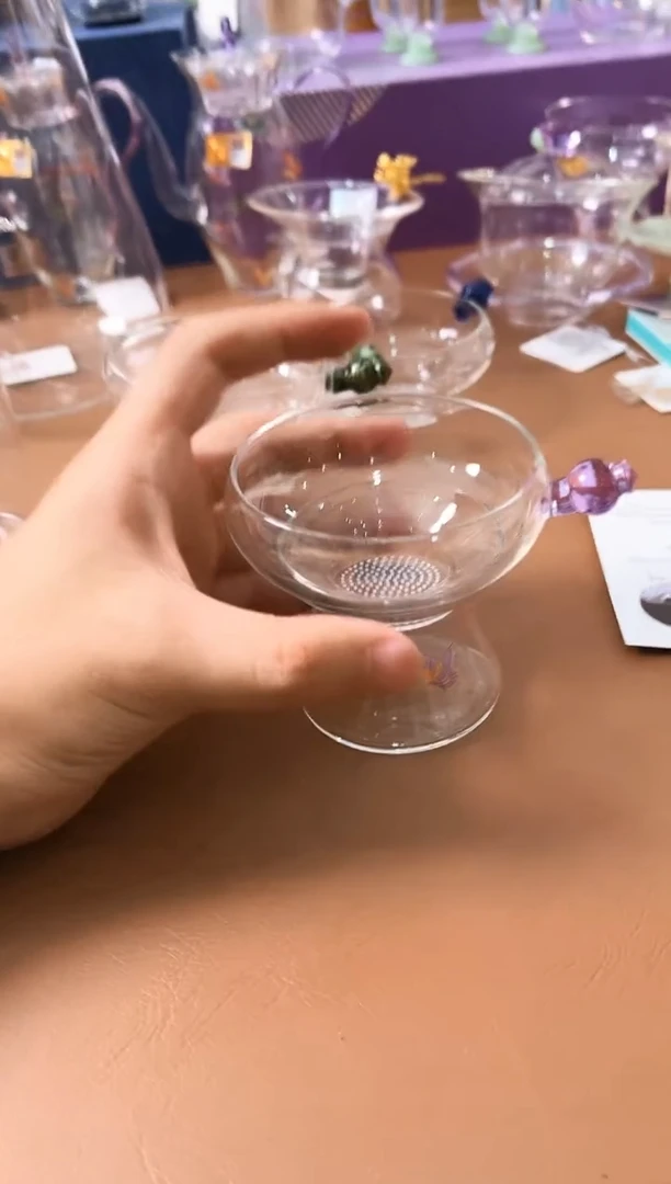 禾器 蝶恋花奉珠浅紫色激光茶漏