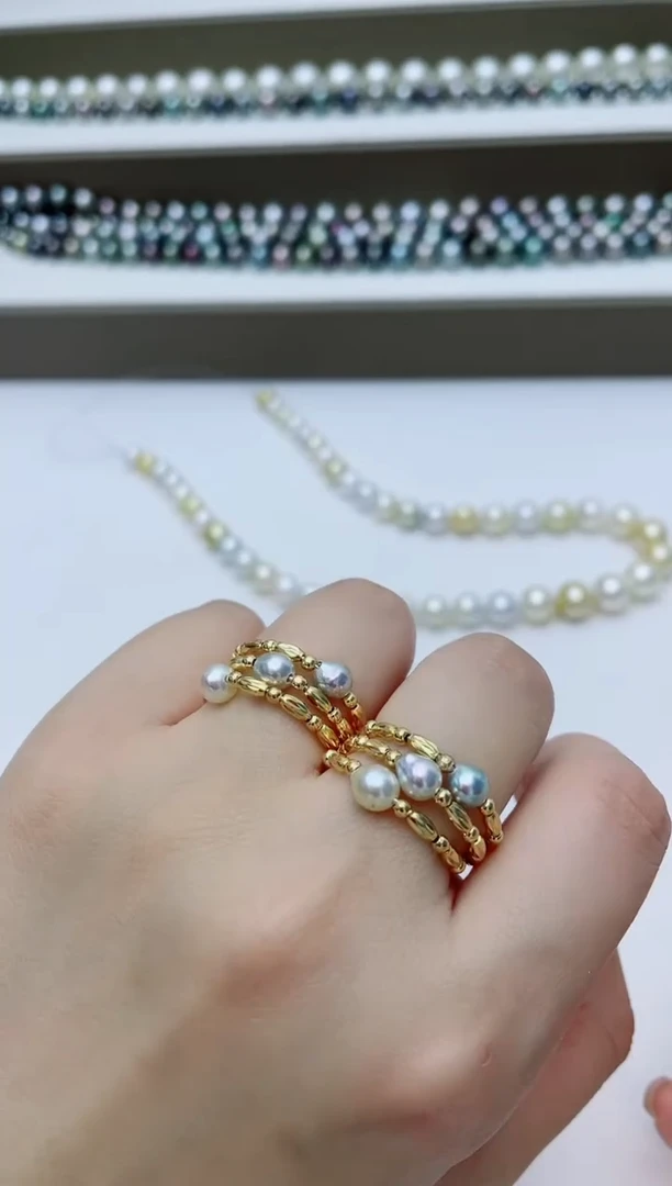 银S925镶嵌戒指海水珍珠A1商品多样性发其一