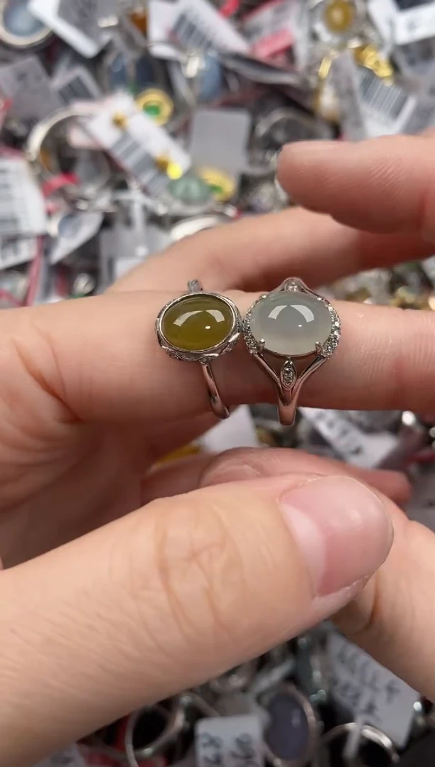 银S925镶嵌戒指翡翠4444----10
