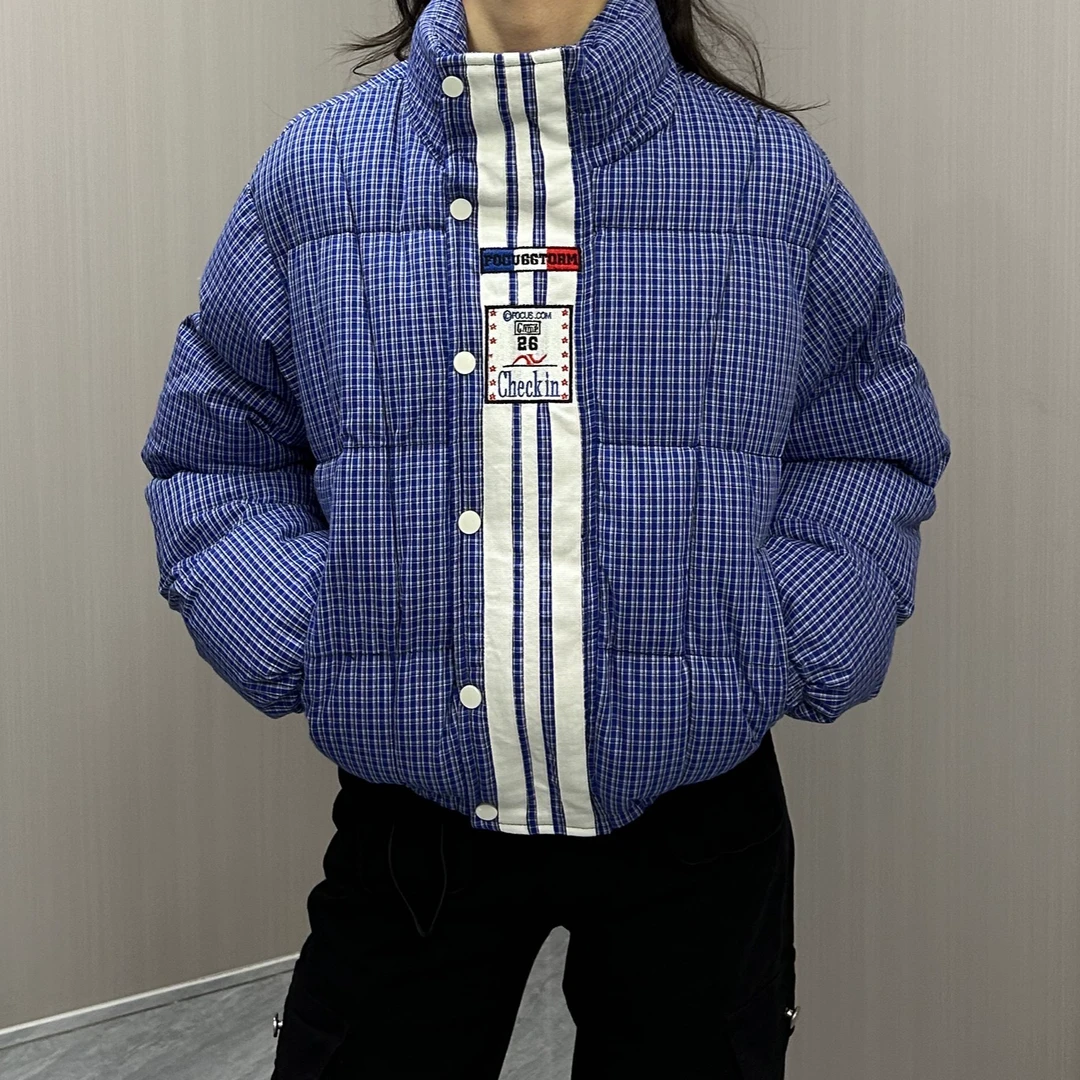 BERY服饰  格子短款加厚款棉服棉衣保暖时尚韩版休闲外套---71020