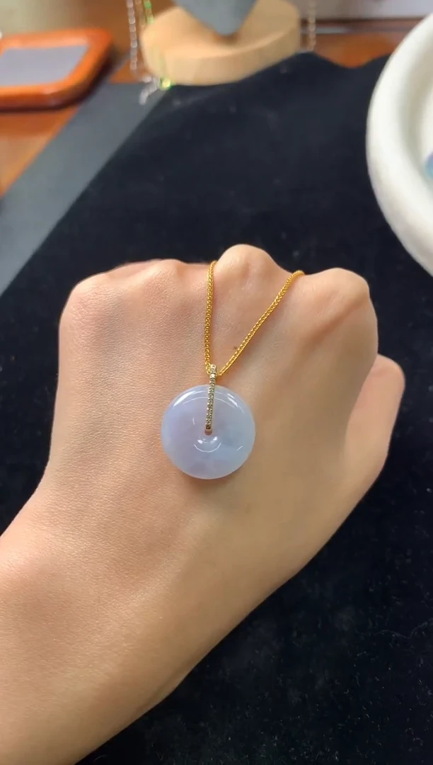 翡翠18K金镶嵌吊坠(赠链)吊坠