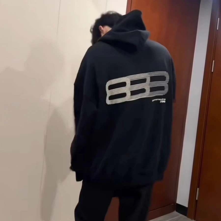 卫衣男秋冬款2025新款加绒潮牌oversize美式高街印花连帽宽松上衣