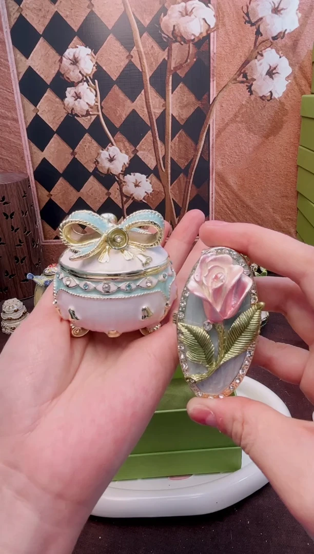 锌合金珐琅彩首饰盒摆件默认微瑕不退不换～