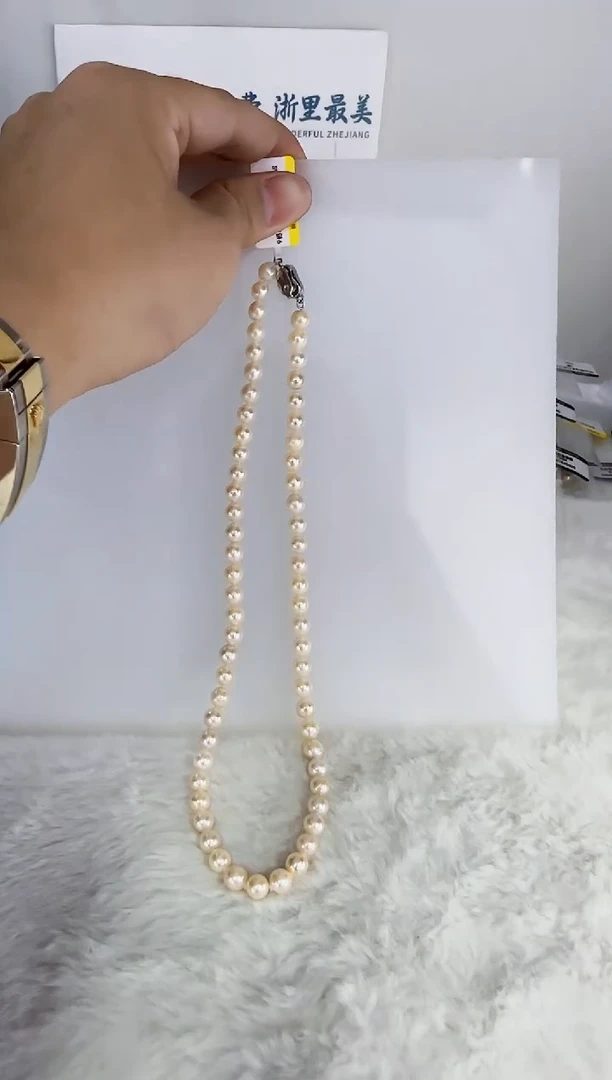未镶嵌海水珍珠DA海水羽皇金串链7-8   t1005