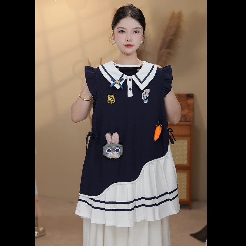 女童连衣裙夏2026新款疯狂动物城儿童服装夏季女孩兔子警官公主裙