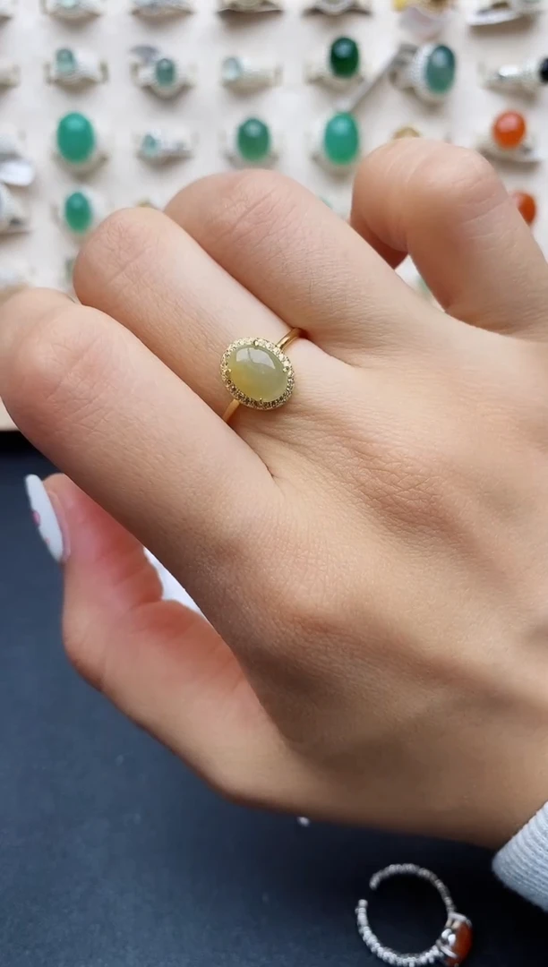 【闪购商品】翡翠戒指银S925镶嵌缅甸翡翠