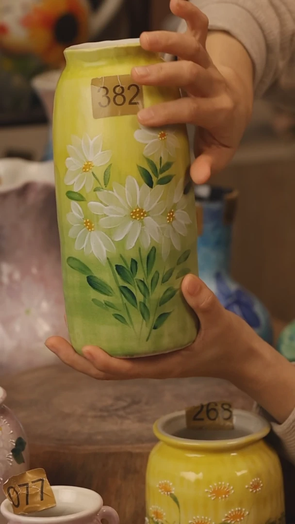 陶瓷景德镇设计师手作花器摆件侘寂风@M382@