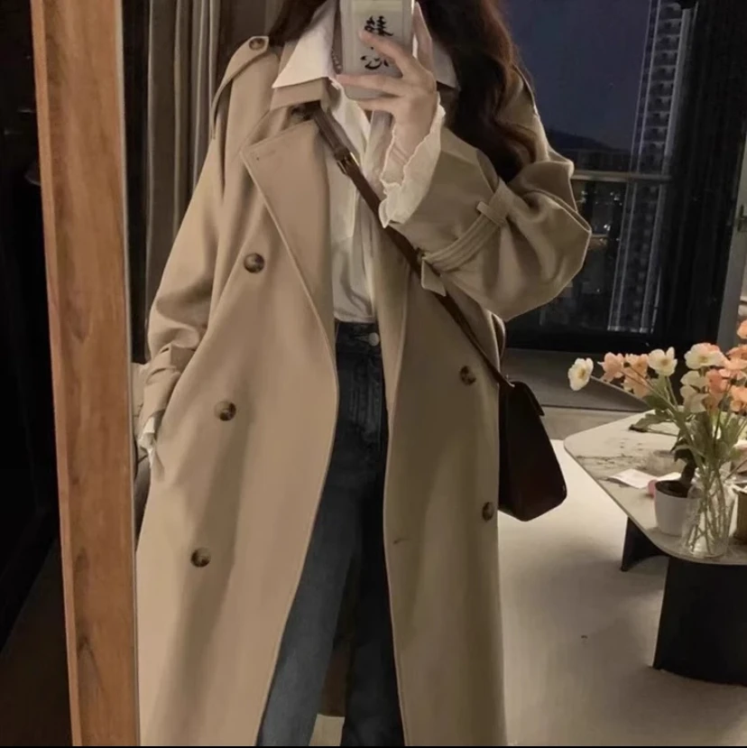 卡其色风衣外套女2025春秋季新款中长款韩版气质小个子高级感大衣