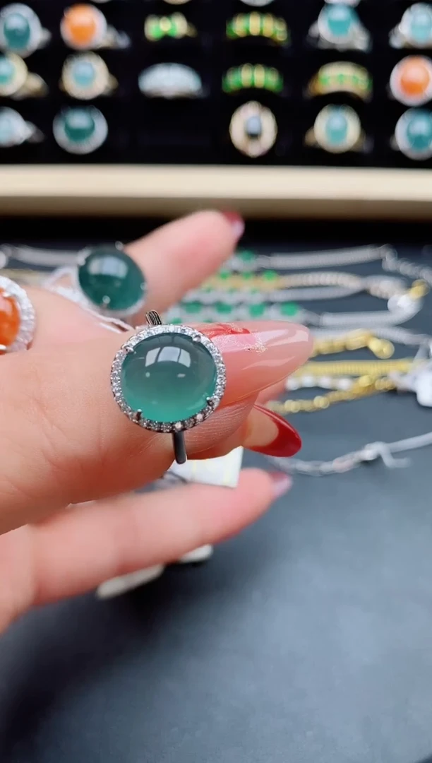 【闪购商品】翡翠戒指银S925镶嵌508050