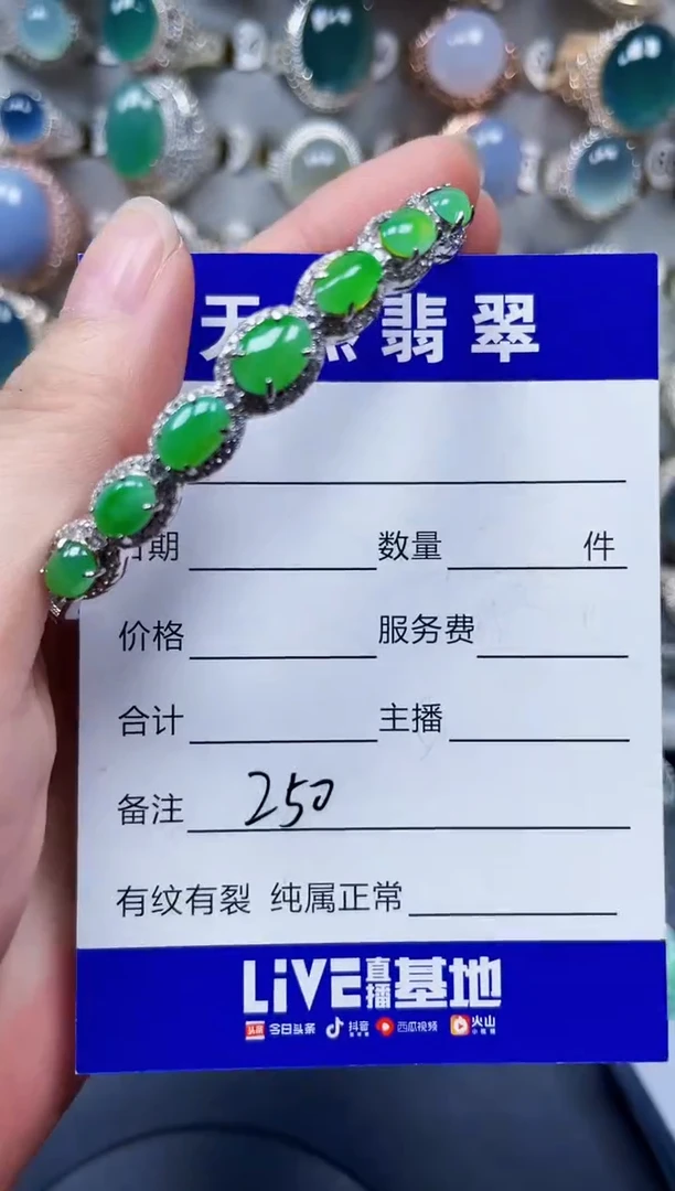 银S925镶嵌手镯翡翠250