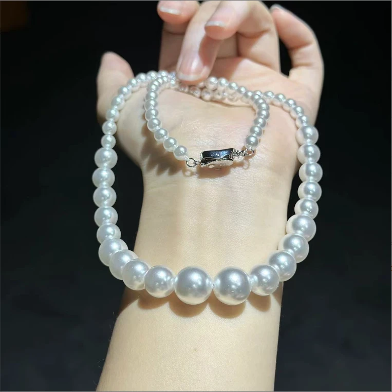 非金属仿珍珠吊坠 YS8931 白色BZ 圆珠塔链