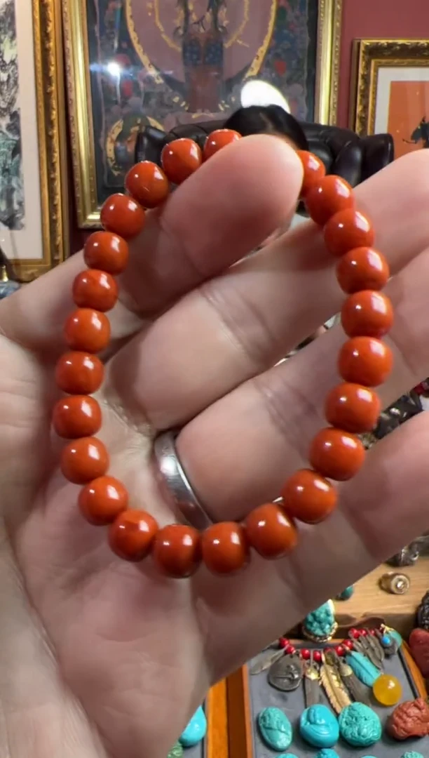 未镶嵌.南红玛瑙128号 南红手串套装ylp8mm18.6g