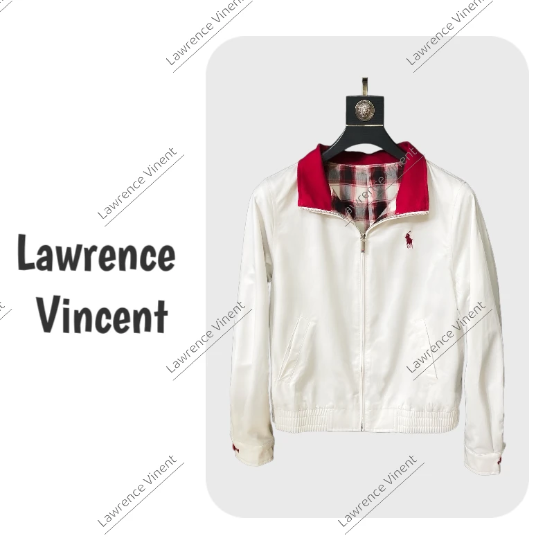 Lawrence Vincent 翻领美式撞色拼接长袖外套工装夹克棒球服J516