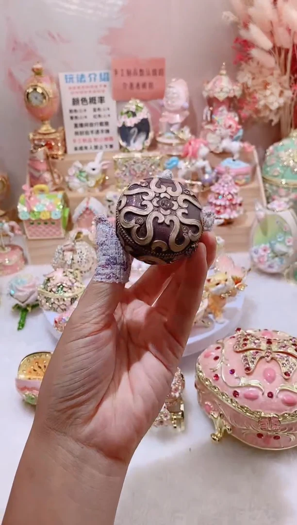 珐琅彩首饰盒摆件