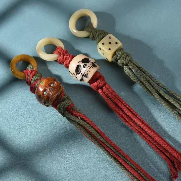 骨艺-牦牛骨尸陀林和筛子 手把件 钥匙扣，挂件