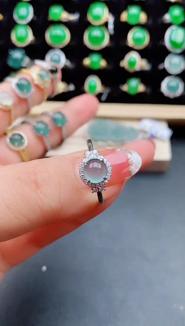 【闪购商品】翡翠戒指银S925镶嵌08050