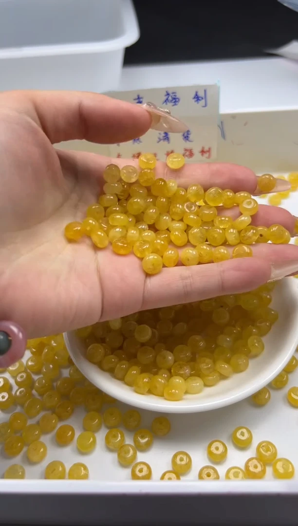 未镶嵌颈饰碧玺w1843金丝雀碧玺8*4+mm*25颗