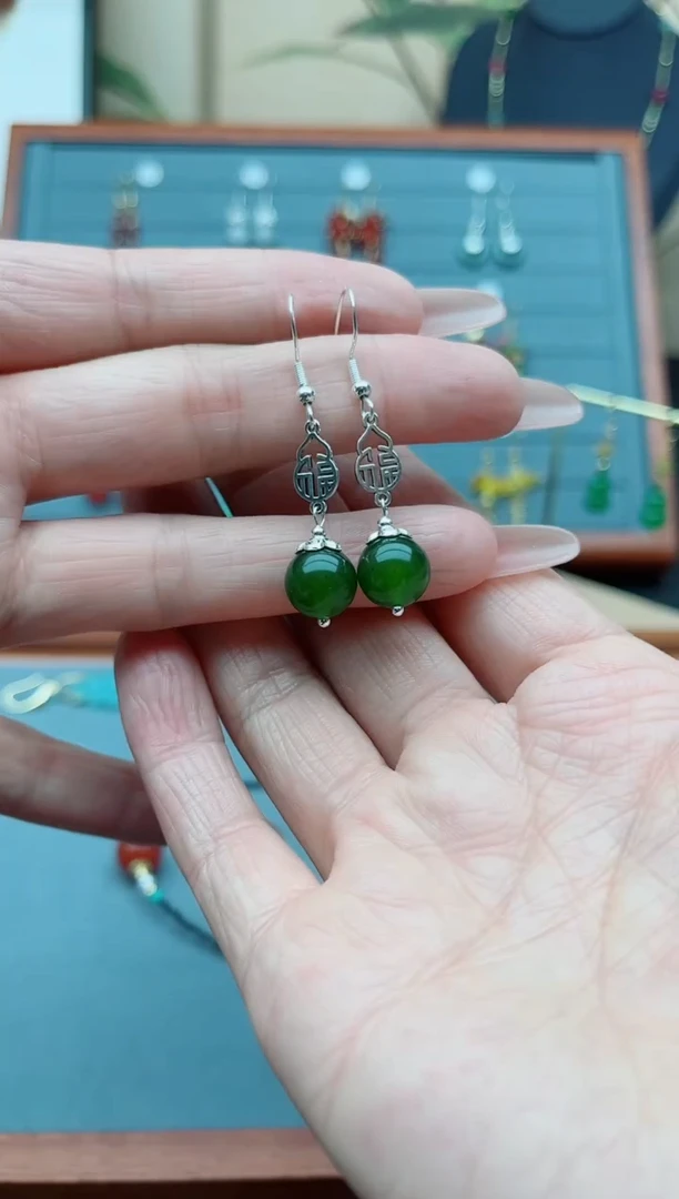 【闪购商品】玛瑙/玉髓耳饰银S925镶嵌032