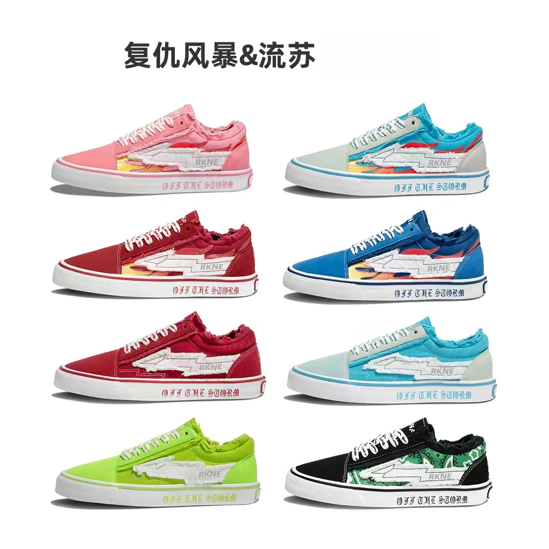 REVENFEXSPOTM复仇风暴低帮闪电鞋时尚帆布鞋子男款爆款2025新款