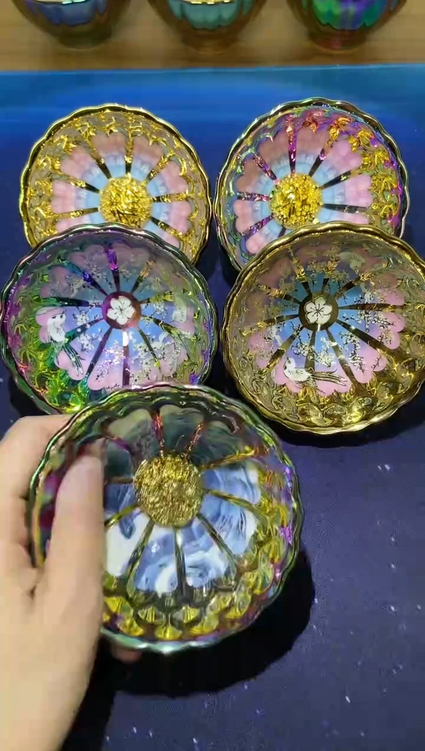 5只夜光主人杯陶瓷