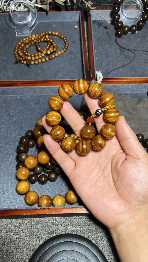 金丝楠手串/手链2.0药香老料水波纹468