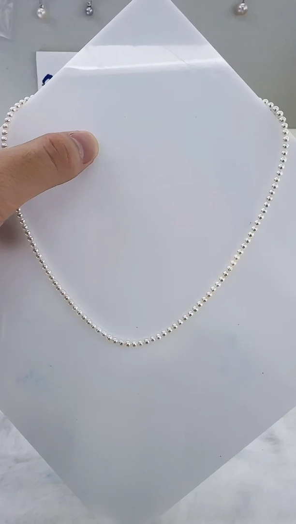 18K金镶嵌淡水珍珠DA珍珠项链3-4 gh001