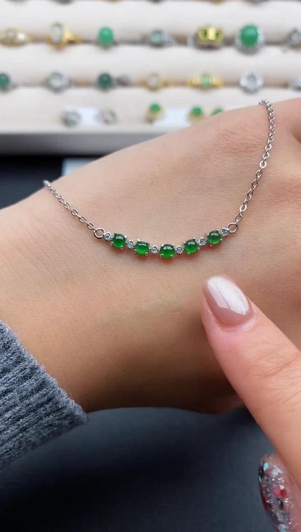 银S925镶嵌戒指翡翠66666666+7