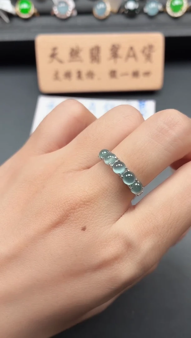 银S925镶嵌戒指翡翠11