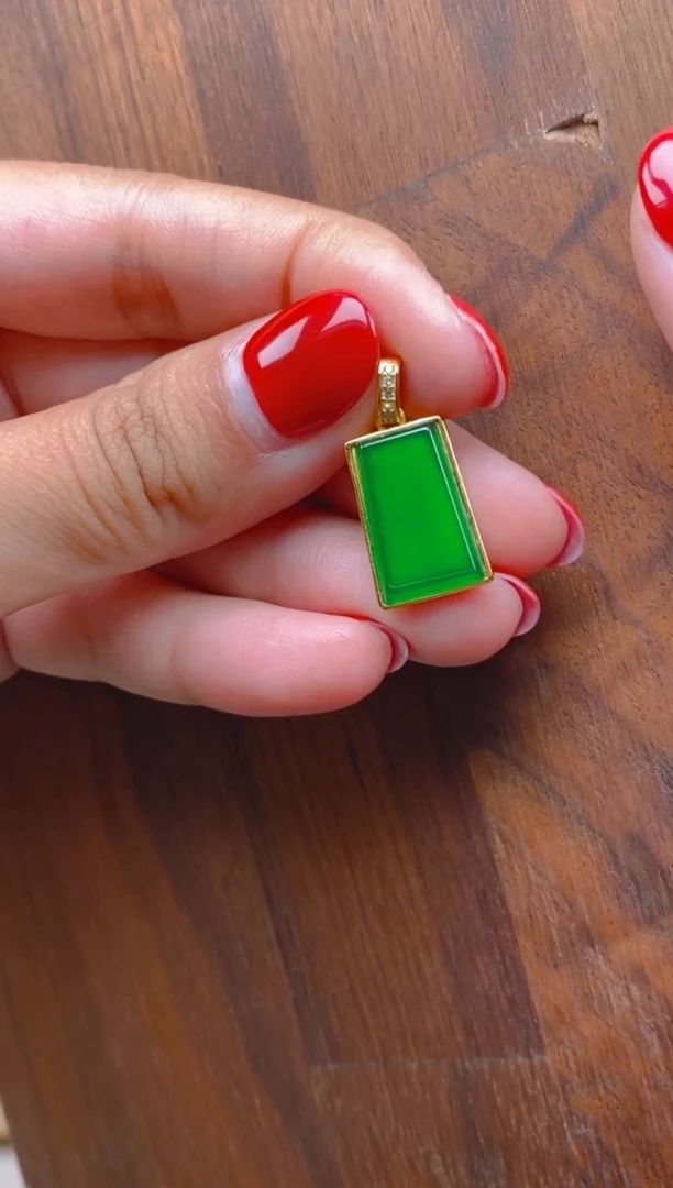 吊坠(不含链)银S925镶嵌翡翠无事牌