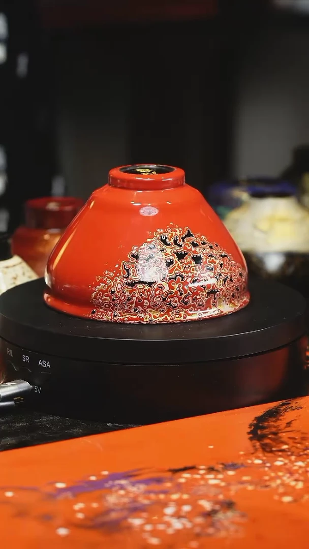 凌超老师大漆工艺鸡心杯