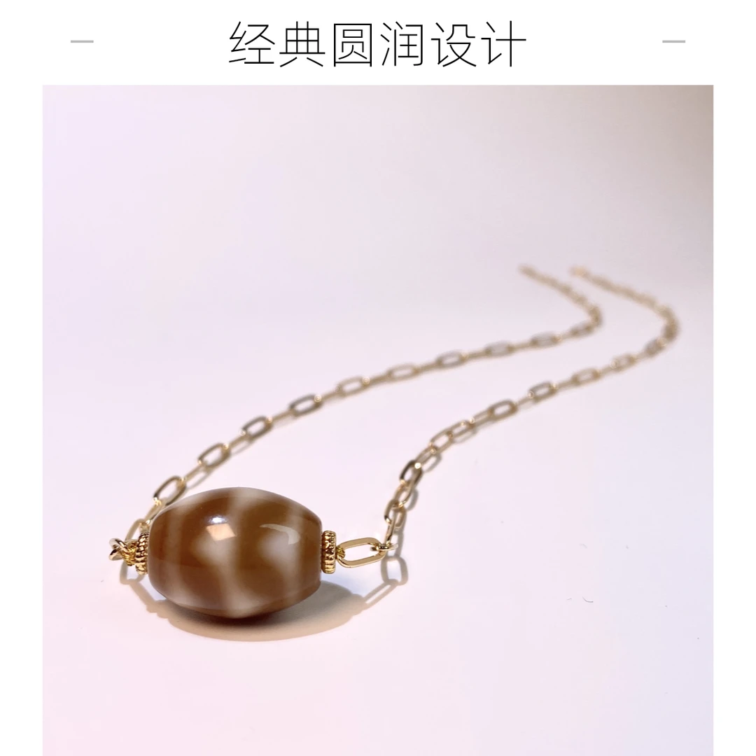 【四宝臻品】藏传珠珠聚缘嫩色达洛双虎牙项链