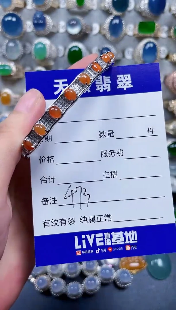 银S925镶嵌手镯翡翠473