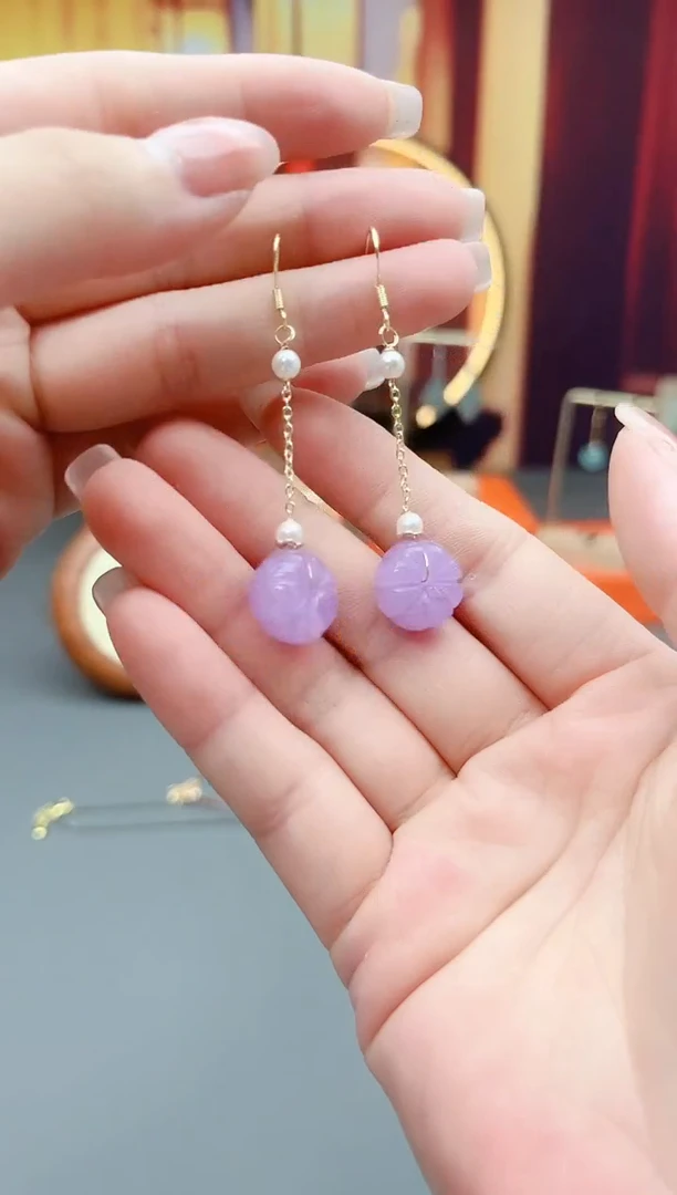 银S925镶嵌耳饰玛瑙/玉髓504