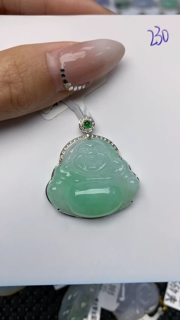 【闪购商品】翡翠颈饰18K金镶嵌天然翡翠A货