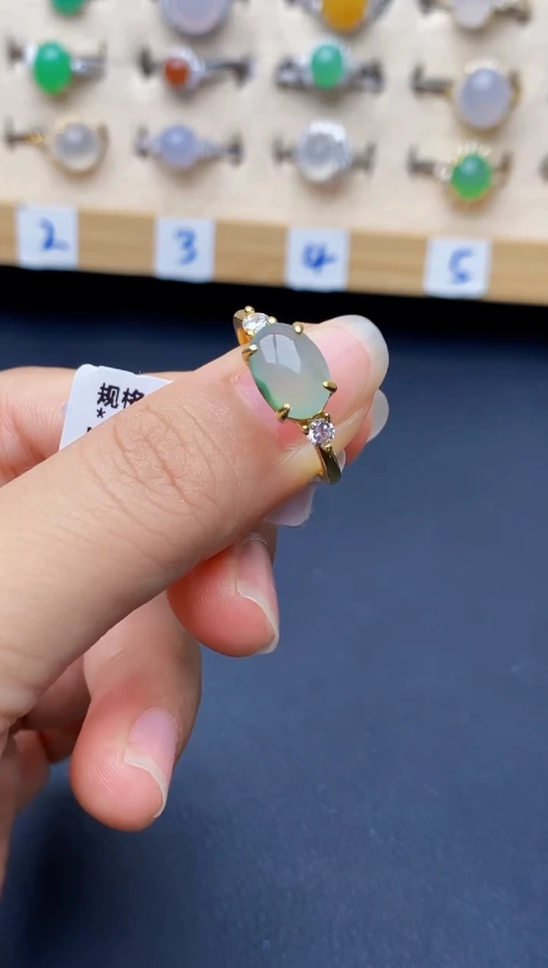 银S925镶嵌戒指翡翠4196