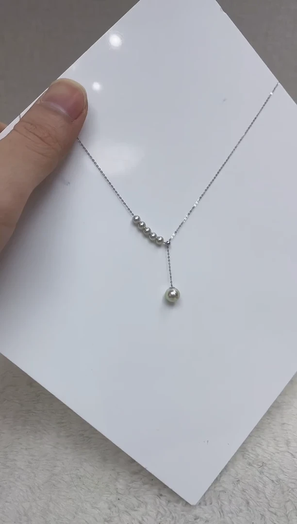 颈饰18K金镶嵌海水珍珠