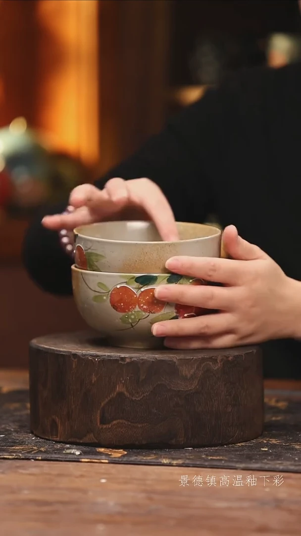 陶瓷景德镇高温釉下手绘陶瓷