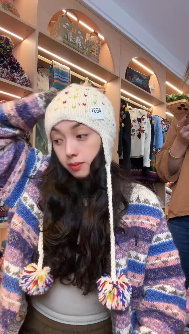 ?****?百羊毛单球翻边帽4631