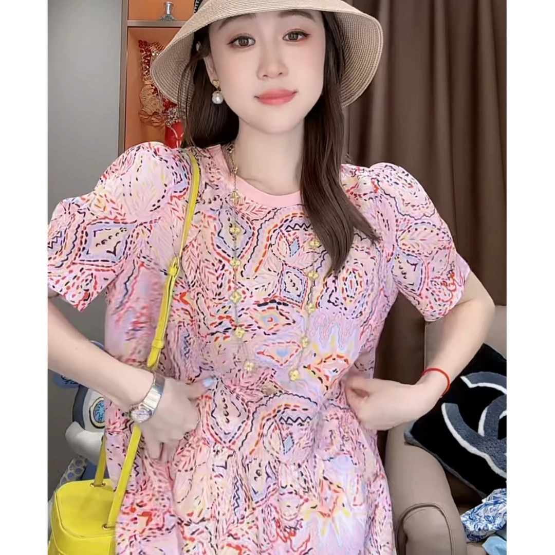 【丝芙玉禄】（F582）100%真丝双绉创意时尚百搭桑蚕丝t恤上衣