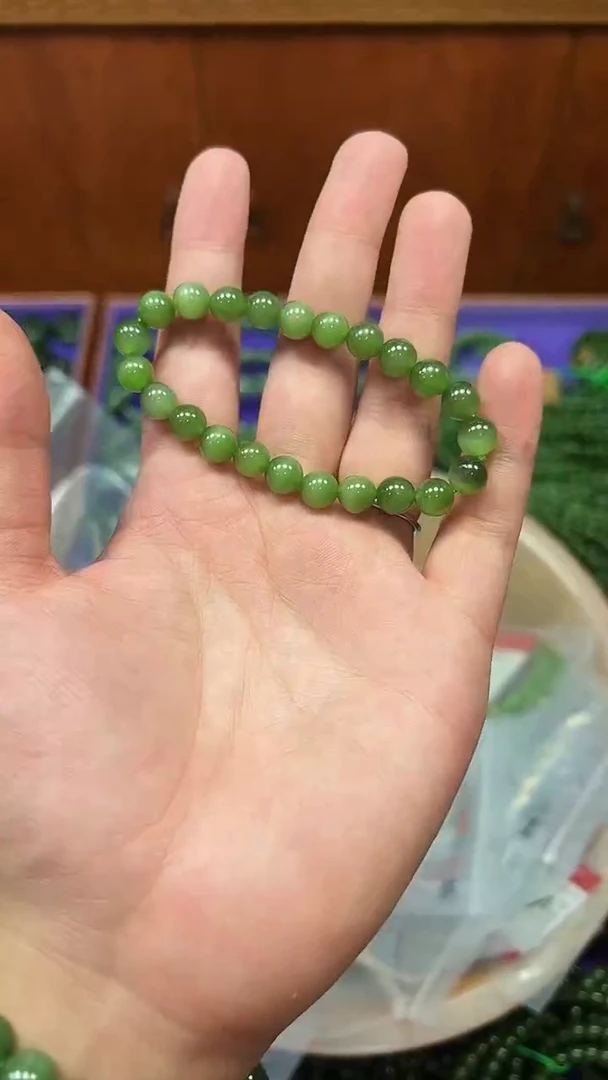 项链未镶嵌和田玉和田玉碧玉猫眼手串8mm