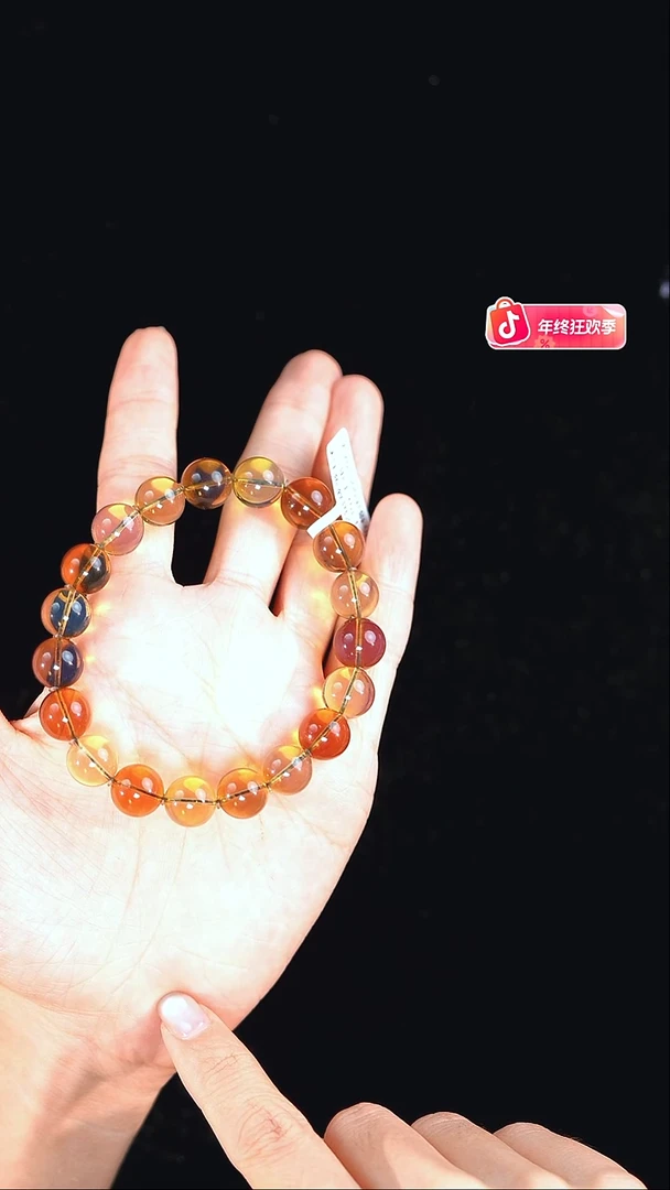 琥珀未镶嵌珠宝奇石缅甸茶王茶多宝手串