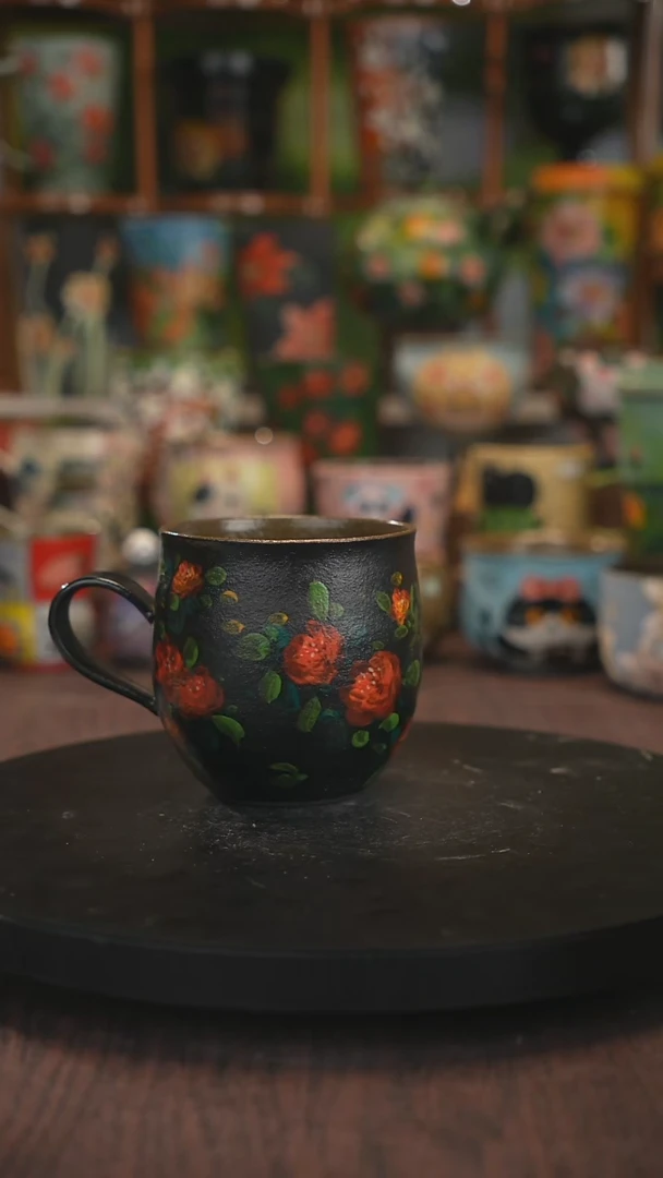 紫砂油画手绘釉下彩